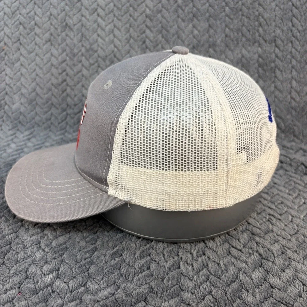 Southern Bay Co Youth Merica Trucker Hat Gray White Mesh Snapback Patriotic Cap